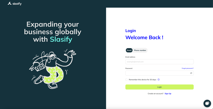 login page