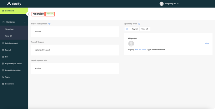 project name and role